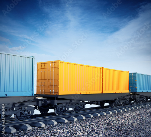 Obraz na płótnie lokomotywa niebo transport ruch wagon