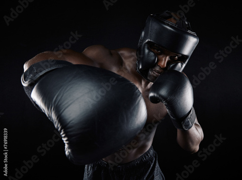 Plakat lekkoatletka ludzie sport bokser