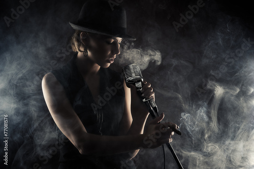 Fototapeta kobieta vintage dziewczynka jazz