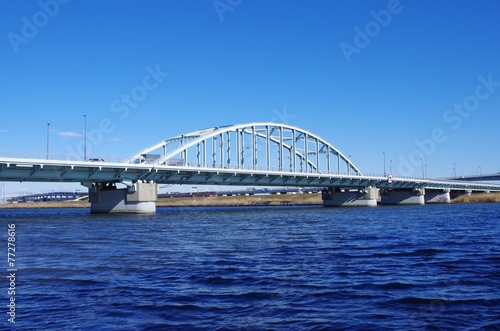 Fototapeta droga autostrada most błękitne niebo
