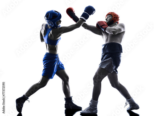 Fotoroleta kick-boxing para sport kobieta sztuki walki