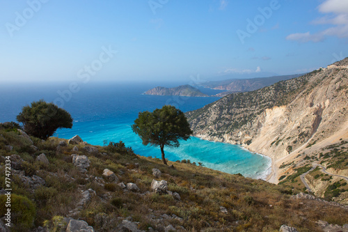 Fotoroleta wyspa woda grecja góra