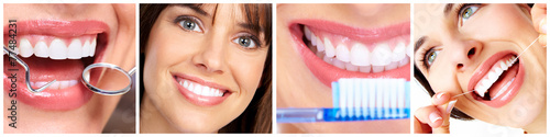 Naklejka Uśmiechy i narzędzia dentystyczne