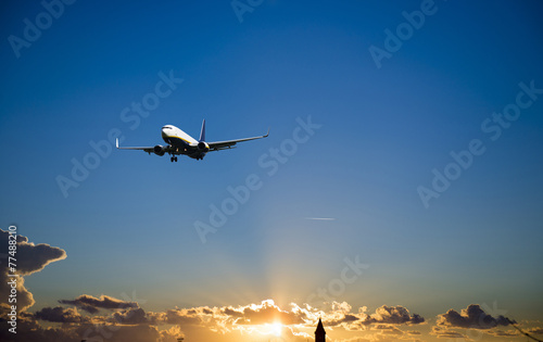 Fototapeta samolot odrzutowiec transport niebo