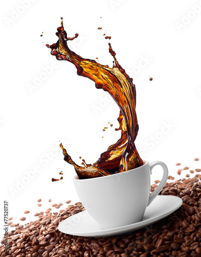 Plakat filiżanka kawa napój