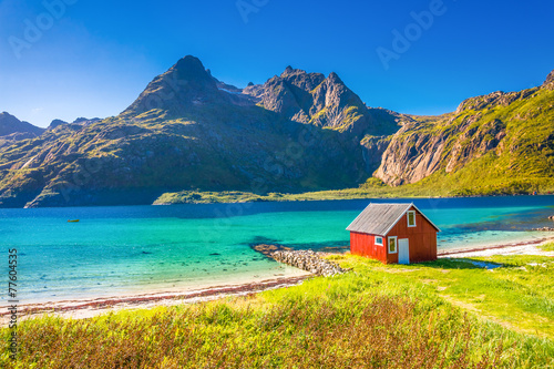 Plakat plaża morze krajobraz skandynawia