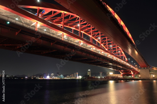 Fototapeta morze zatoka noc most czerwony