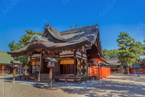 Plakat stary japoński świątynia