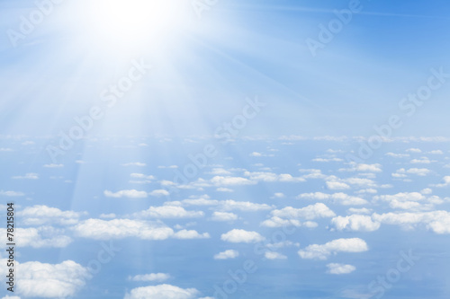 Naklejka słońce piękny niebo samolot