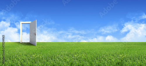Fotoroleta niebo piękny natura trawa pole