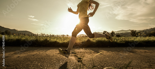Plakat natura ćwiczenie jogging lato