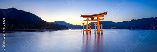 Plakat azjatycki krajobraz japoński świątynia