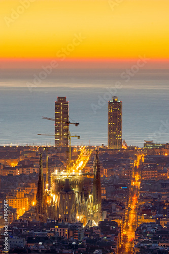 Obraz na płótnie nowoczesny panorama widok hiszpania barcelona