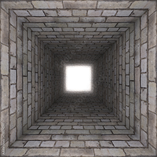 Naklejka korytarz stary tunel 3D perspektywa
