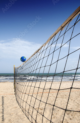 Plakat piłka plaża lato sport siatkówka
