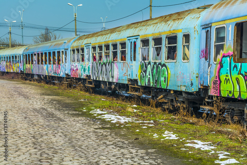 Fototapeta graffiti wagon maszyna