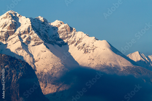 Obraz na płótnie śnieg góra słońce alpy niebo