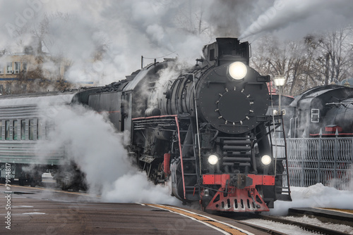 Obraz na płótnie retro transport lokomotywa