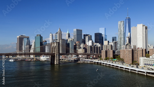 Naklejka śródmieście krajobraz ameryka most brookliński metropolia