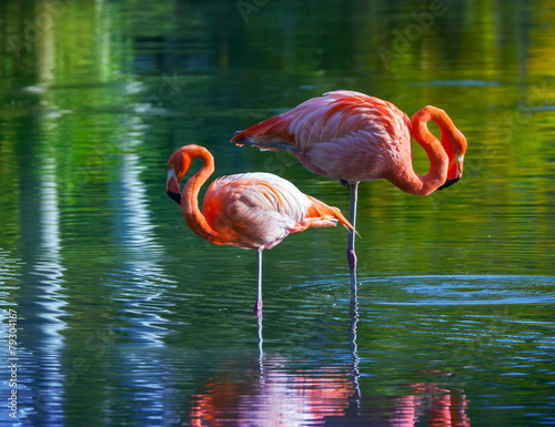 Obraz na płótnie zwierzę tropikalny flamingo