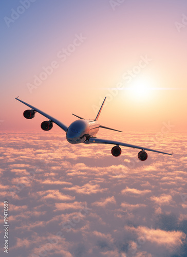 Fototapeta nowoczesny kontynent odrzutowiec niebo airliner