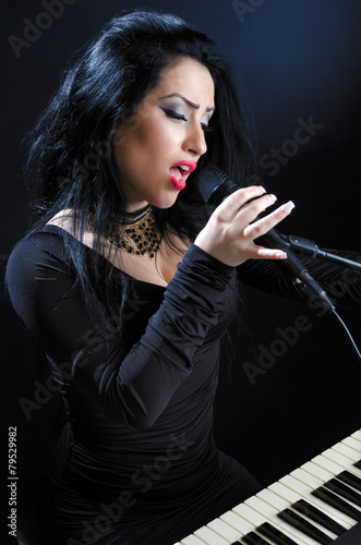 Obraz na płótnie mikrofon piękny fortepian śpiew muzyka