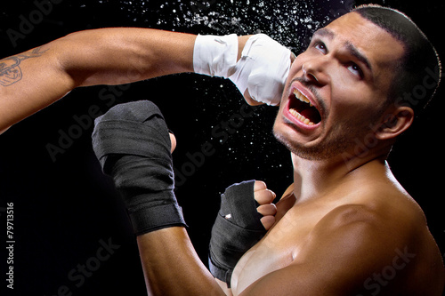Plakat twarz kick-boxing bokser