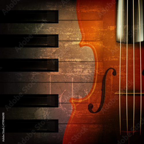 Plakat vintage skrzypce koncert