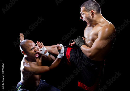 Naklejka kick-boxing ludzie sztuki walki