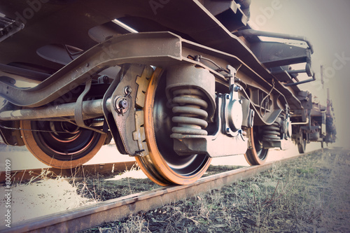 Fototapeta stary vintage transport pociąg zardzewiały