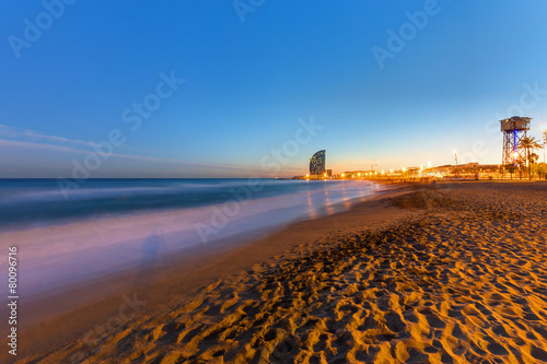 Plakat wieża plaża hiszpania