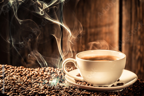 Obraz na płótnie filiżanka jedzenie ziarno kawa napój