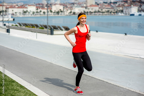 Fotoroleta jogging morze fitness ruch