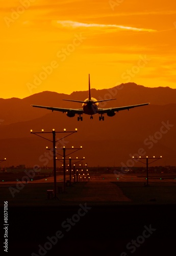 Fotoroleta słońce samolot transport