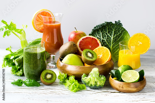 Naklejka owoc napój zdrowy warzywo jedzenie