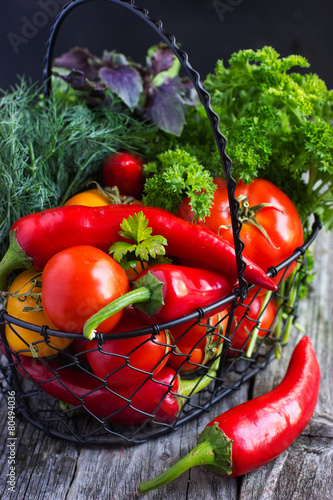 Plakat pieprz zdrowy witamina pomidor warzywo