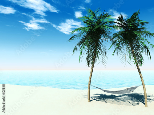 Naklejka hamak karaiby raj