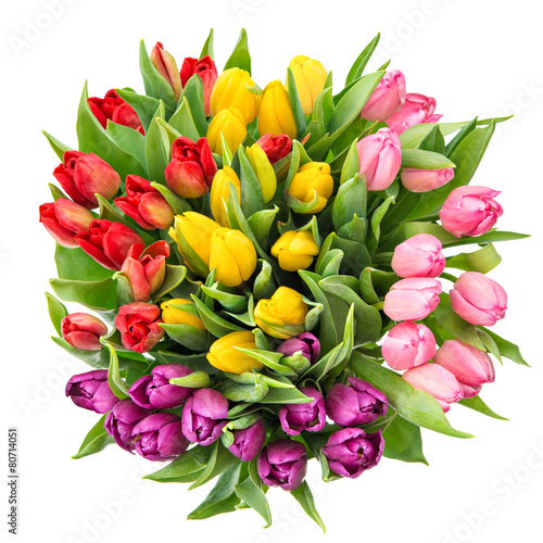 Naklejka piękny tulipan kwiat bukiet