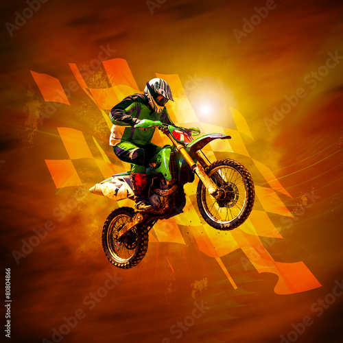 Fototapeta offroad motocross niebo rower adrenalina