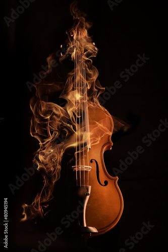Plakat orkiestra sztuka muzyka skrzypce koncert