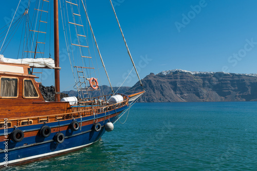 Obraz na płótnie łódź lato plaża grecja