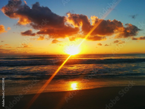 Fotoroleta plaża chmura oceanu sundown