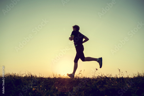 Naklejka jogging sport fitness ludzie zdrowie