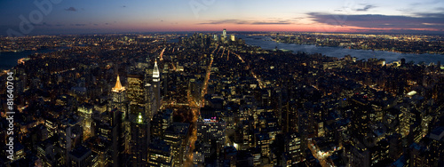 Naklejka drapacz panorama miejski nowoczesny świat