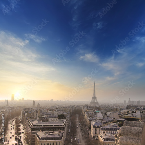 Fototapeta świt architektura miejski wieża niebo