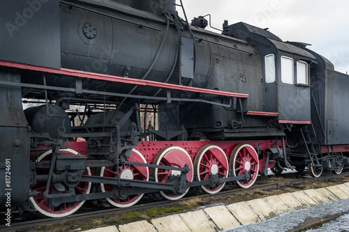 Plakat vintage maszyny lokomotywa