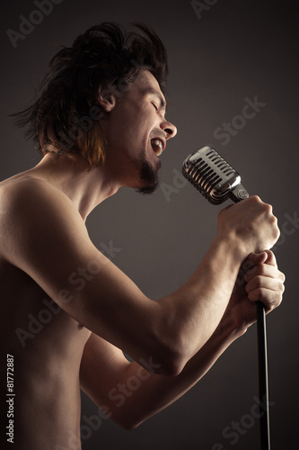 Fototapeta mężczyzna twarz przystojny mikrofon