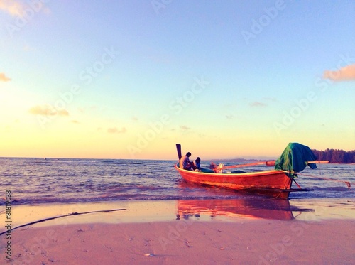 Fototapeta morze plaża transport łódź