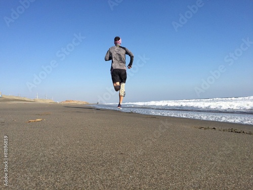 Obraz na płótnie sport plaża morze zdrowy japonia
