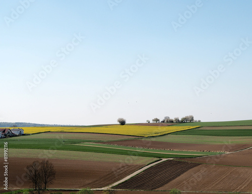 Fotoroleta traktor pole krajobraz rolnictwo droga